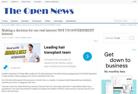 ▲澳大利亚“透明新闻网”报道页面截图