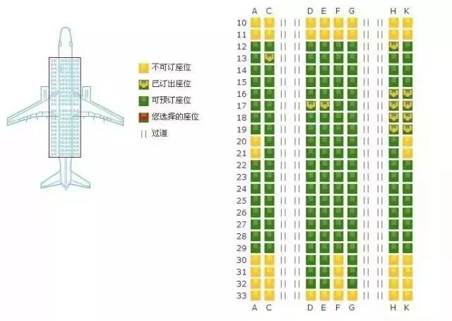 国航空客320中型飞机座位图_国航空客a330-200座位图_国航空客330座位图选座