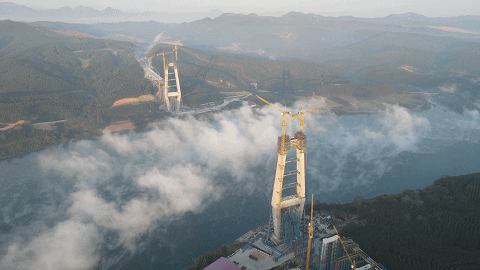 钢管混凝土 拱桥 midas 模型_钢管混凝土拱桥建模_钢管混凝土拱桥施工动画