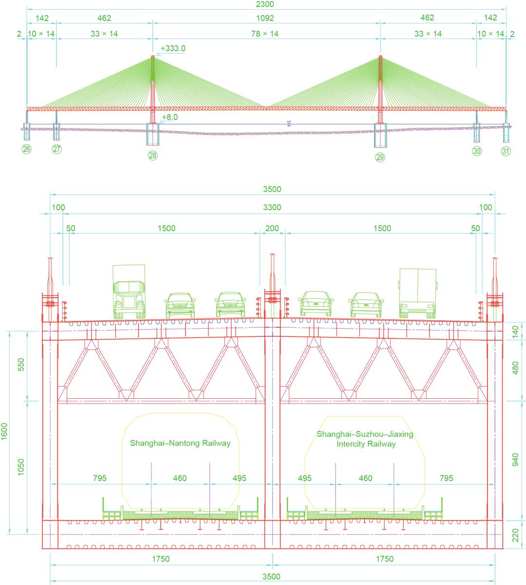  中国高速铁路大跨度桥梁技术 _桥面板跨度_