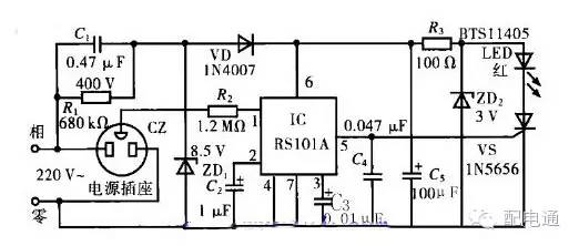 发光二极管检测电路图_发光二极管电路原理图_发光二极管电路图示