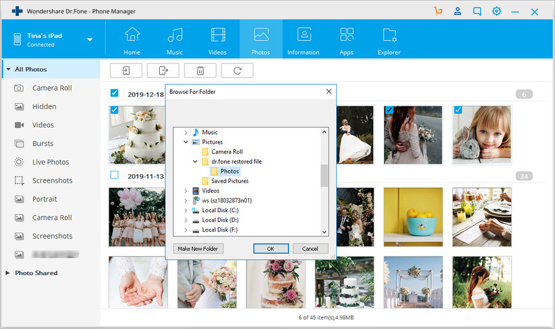 确认通过ipad传输将照片从ipad传输到USB闪存盘